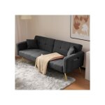 Canap - lit 2 places avec fonction de couchage housse futon convertible canap dangle lit d?appoint ...