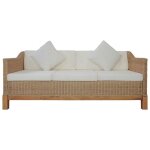 Canap� - lit 3 places - helloshop26 - convertible - rotin naturel - housses amovibles - confortable