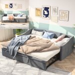 Canap� - lit 90 / 180�200 cm - lit double avec sommier � lattes - lit simple - cadre de lit extensible ...