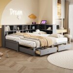 Canap� - lit - 90 / 180 x 190 cm - lit gigogne - sommier � lattes 90x190 cm - bois de pin gris