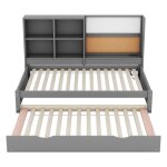 Canap - lit 90 x 200 cm avec lit escamotable port usb tableau  dessiner coloris gris