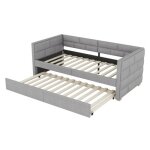 Canap - lit 90 x 200 cm lit escamotable style minimaliste gris