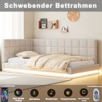 Canap - lit 90x200 avec led au rythme de la musique lit banquette pour ado avec port usb supporte 250 ...