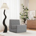 Canap� - lit adulte 1 places gris - m�ridienne convertible avec matelas triple pliage - canap�