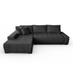 Canapé - lit d?angle gauche draco noir ? tissu résistant et fonction de couchage pratique Canapé - lit d?angle gauche draco noir ? tissu résistant et fonction de couchage pratique