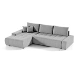 Canapé - lit d?angle gauche draco velours gris? tissu résistant et fonction de couchage pratique Canapé - lit d?angle gauche draco velours gris? tissu résistant et fonction de couchage pratique