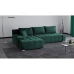 Canap - lit d?angle gauche draco l vert ? design minimaliste revtement facile  entretenir et espace ...