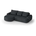 Canap� - lit d?angle gauche olivio gris fonc� ? tissu r�sistant et fonction de couchage pratique.