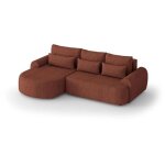 Canap� - lit d?angle gauche olivio marron ? tissu r�sistant et fonction de couchage pratique.