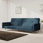 Canapé lit - lit banquette 2 places - canapé convertible avec deux oreillers bleu velours shl4697 Canapé lit - lit banquette 2 places - canapé convertible avec deux oreillers bleu velours shl4697