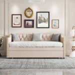 Canap lit lit banquette 2 places canap convertible pas cher moderne scandinave pliable canape lin et ...