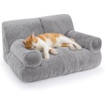 Canap� lit pour chat grande taille avec 10% de mousse en plus lit orthop�dique douillet avec bords relev�s ...