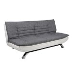 Canap - lit convertible faith gris clair - blanc - actona - 3 places - moelleux - rversible