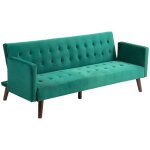 Canapé lit convertible - homcom - 3 places - canapé élégant en tissu capitonné avec pieds en bois - vert ... Canapé lit convertible - homcom - 3 places - canapé élégant en tissu capitonné avec pieds en bois - vert ...