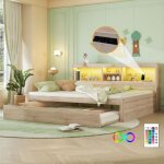 Canap� - lit double adult - design simple - sans matelasnaturel140�200cm - hauss spole
