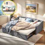 Lit gigogne 90 / 180 x 200 cm canap� - lit extensible lit double avec sommier � lattes lit de palette ...
