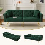 Canap lit double moderne top en velours trois niveaux de rglage du dos et pieds en mtal canap de ...