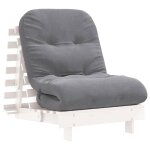 Canap� - lit futon en bois - vidaxl - dossier r�glable - 70x206x11 cm - blanc - bois de pin massif - ...