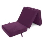 Canapé - lit futon - aubergine - pliable - tissu en velours - matelas 66x198 cm - chaise convertible Canapé - lit futon - aubergine - pliable - tissu en velours - matelas 66x198 cm - chaise convertible