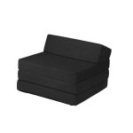 Canap - lit futon pliant - iztoss - matelas en mousse - noir - 2 places - 70x200cm