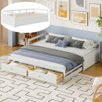 Canap� lit gigogne 90 / 180 x 200 avec 2 tiroirslit gigogne180x200 avec sommier � lattes cadre en bois ...