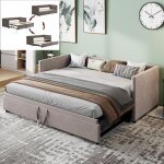 Canap lit gigogne 90 / 180x200 cm lit capitonn avec sommier  lattes lit 2 places convertible velours ...