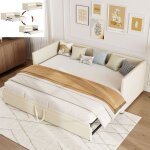 Canap lit gigogne 90 / 180x200 cm en velours lit capitonn avec sommier  lattes lit 2 places convertible ...