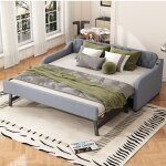 Canapé lit avec lit gigogne gigogne port usb gris 90 * 200cm - hauss spole Canapé lit avec lit gigogne gigogne port usb gris 90 * 200cm - hauss spole