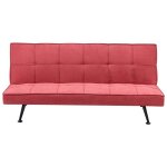 Canap - lit hasle tissu rouge 3 places