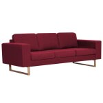 Canap� lit - helloshop26 - 3 places - convertible - tissu - rouge bordeaux