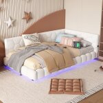 Canap - lit mridienne 90x200cm - lumire rgb 16 led et ports usb / type - clit simple avec sommier ...