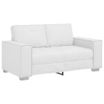 Promotion canap loveseat anti - uv blanc 120 cm en simili cuir 65042 - bestmeuble