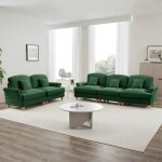 Canap� modulable 2 pi�ces - langtu - cloud - jupe � volants amovible - chenille verte - convertible 5 ...