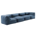 Canap� modulable 4 places bleu pacific mixi oviala