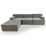 Canap� modulable benoit velours taupe gris�