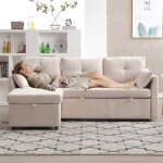 Canapé modulable modulable canapé modulable en l avec méridienne réversible avec rangement beige Canapé modulable modulable canapé modulable en l avec méridienne réversible avec rangement beige