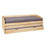 Inter link lit gigogne lotar 90x200 nature bois massif Inter link lit gigogne lotar 90x200 nature bois massif