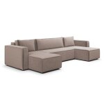 Canap panoramique petits - meubles - ezekiel - 309 x 88 - 145 x 73cm - taupe