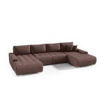 Canap panoramique petits - meubles - jonas - 350 x 185 x 85cm - marron
