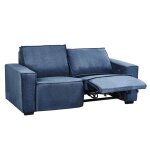 Canap� relax �lectrique 3 places nukari tissu bleu