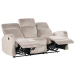 Canapé relax électrique 3 places verdal velours taupe Canapé relax électrique 3 places verdal velours taupe