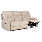 Canapé relax manuel 3 places bergen tissu beige Canapé relax manuel 3 places bergen tissu beige