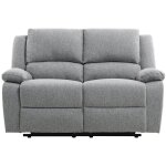 Canapé relaxation 2 places leo en tissu - gris clair - l143 x 93 x 96cm - loungitude Canapé relaxation 2 places leo en tissu - gris clair - l143 x 93 x 96cm - loungitude