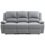 Canapé relaxation 3 places leo en tissu - gris clair - l193 x 93 x 96cm - loungitude Canapé relaxation 3 places leo en tissu - gris clair - l193 x 93 x 96cm - loungitude