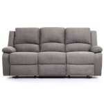 Canapé relaxation 3 places microfibre leo - gris - l193 x 93 x 96cm - loungitude Canapé relaxation 3 places microfibre leo - gris - l193 x 93 x 96cm - loungitude