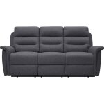 Canapé de relaxation 3 places en tissu gris léon - gris foncé - l191 x 94 x 100cm - loungitude Canapé de relaxation 3 places en tissu gris léon - gris foncé - l191 x 94 x 100cm - loungitude