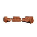 Canaps de relaxation ross lectriques 3 et 2 places et fauteuil en velours ctel - terracotta