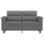 Canap� rembourr� 2 places - vidaxl - gris fonc� - 120 cm - tissu microfibre - 150x77x80 cm - moelleux ...