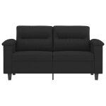 Canap� rembourr� 2 places - vidaxl - noir - 120 cm - tissu microfibre - 150x77x80 cm - moelleux - cadre ...