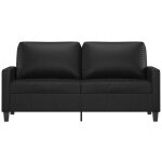 Canap� rembourr� 2 places - vidaxl - similicuir - noir - 140 cm - 158x77x80 cm - moelleux - cadre robuste ...